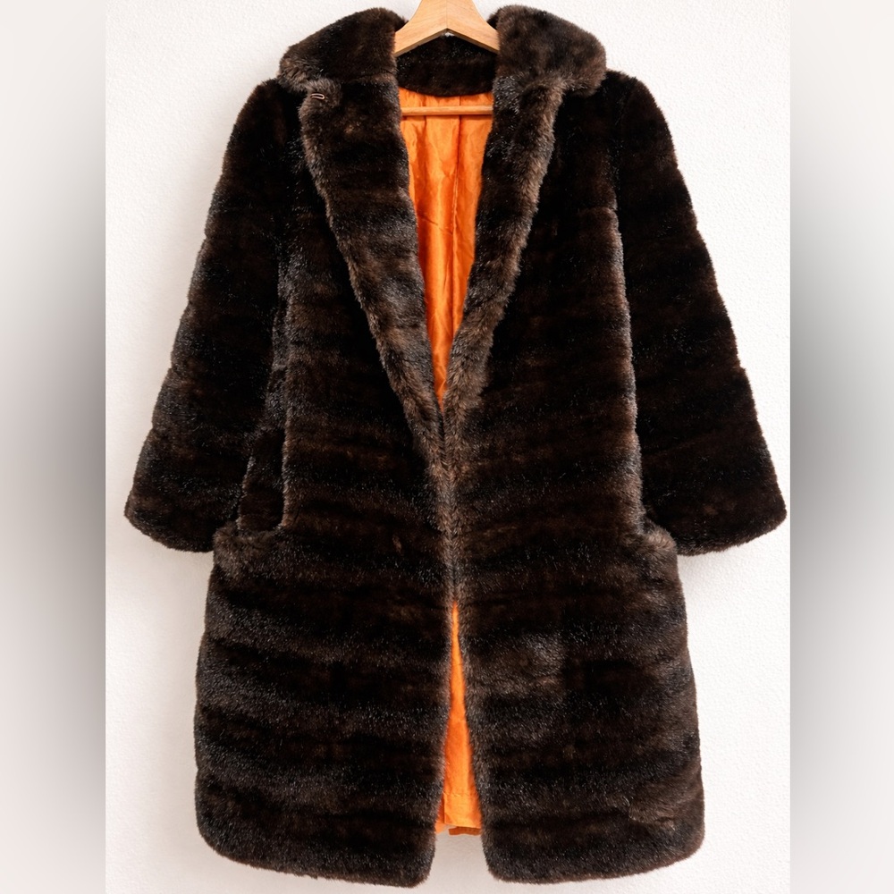 Vintage Dark Mink Fur Coat – Woven in France – Chocolate Brown